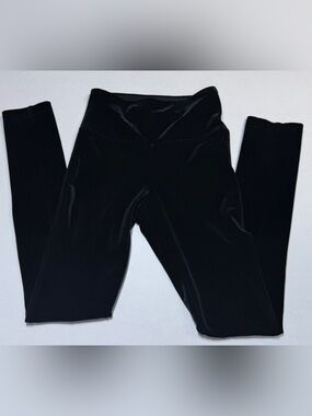 WHBM Black Velvet The Legging Mid Rise Pants XS